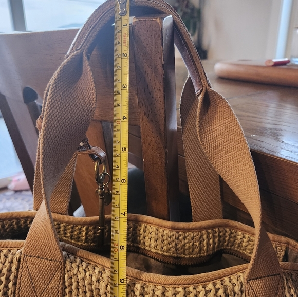 Vintage Fossil straw/wicker leather tote - Picture 13 of 13